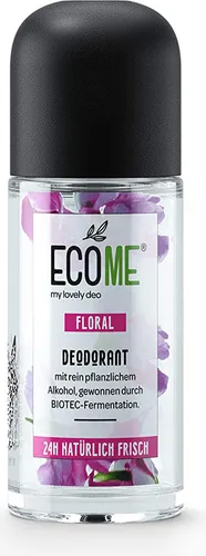 ECOME my lovely Deo Roll-On Floral 6 x 50 ml - Veganer Deo Roller für empfindliche Haut, 24 h natürliche Frische, aluminiumfrei und nachhaltig, ideal für umweltbewusste Nutzer.