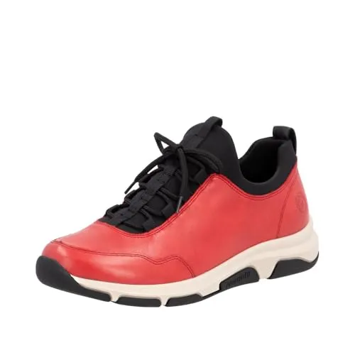 Remonte Damen D1S00 Sneaker - Rot, 41 EU - Damen-Sneaker aus echtem Leder mit herausnehmbarer Einlegesohle und extra weichem Fußbett für höchsten Komfort.