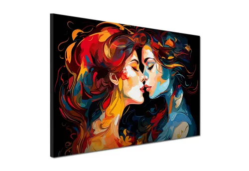 Artedinoi Leinwandbild Abstrakt zwei Frauen Painting Style Wandbild Leinwandbild Kunstdruck X