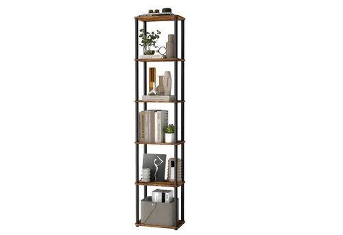 VASAGLE Regal mit 5 Ebenen – Werkzeuglose Montage, 23,8 x 38 x 139 cm