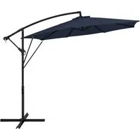 ML-Design Ampelschirm Ø 300 cm Navy Blau – UV50+ Sonnenschutz mit Kurbel und 360° Drehfunktion