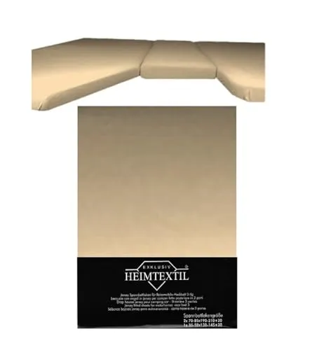 EXKLUSIV HEIMTEXTIL Jersey Spannbettlaken für Wohnmobile - 3-teiliges Spannbettlaken-Set aus 100% Baumwolle, Öko-Tex zertifiziert, mit 20 cm Steghöhe für perfekten Sitz und faltenfreie Oberfläche – ideal für Wohnmobile.