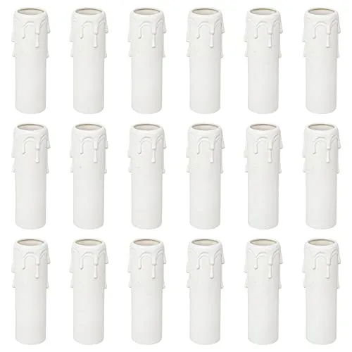 Jubaopen 18 PCS Kerzen-Tropfhülsen 30mm x 100mm Weiße Kunststoff-Kerzenabdeckungen Röhren Hülsen für Leuchten Kronleuchter Wandleuchten Lampen Pendelleuchten Ersatz- und Weihnachtsdekoration