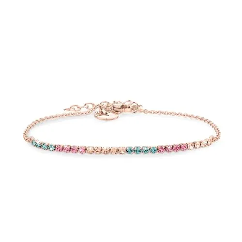 Tamaris Armband TJ-0537-B-21 IP Roségold - Elegantes Armband für Damen mit bunten Glassteinen, aus hochwertigem Edelstahl in IP Roségold. Ideal als Geschenk für besondere Anlässe.