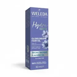 Weleda HydraShine Gloss Drops Haar-Öl 30 ml - Arzneimittel für glänzendes und geschmeidiges Haar, angereichert mit natürlichen Inhaltsstoffen für intensive Pflege und Feuchtigkeit.