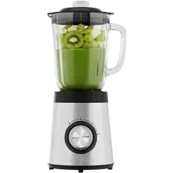 Clatronic® Standmixer 700W | Mixer | BPA frei | Edelstahlmesser | 1,5L | Ice-Crush Funktion | 3 Stufen | massives Glas | Nachfüllöffnung | UM 3829 - Silber