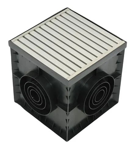 Megaa store Hofablauf 300X300mm mit Sifon Kl. A15 Rost aus Edelstahl Hofablaufkasten