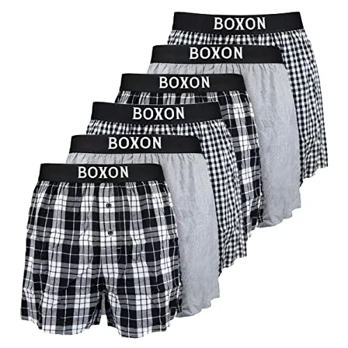 Boxon - Boxershorts - Web - 6er Pack (M Schwarz)