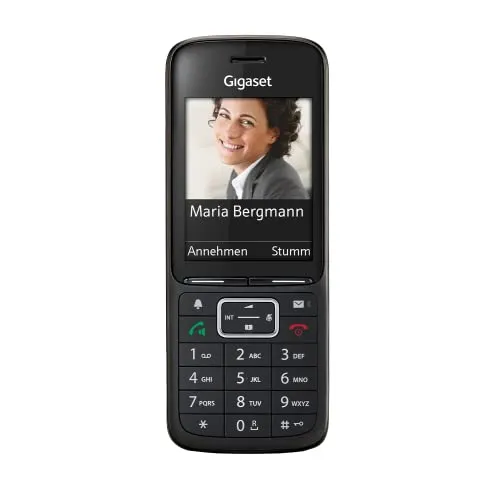 Gigaset PREMIUM 300HX - Hochwertiges DECT-Mobilteil mit Ladeschale - Festnetztelefon mit exzellenter Sprachqualität und großem TFT-Farbdisplay. Ideal für die Verbindung mit gängigen Routern wie Fritzbox, um ein modernes Telefoniererlebnis zu genießen.