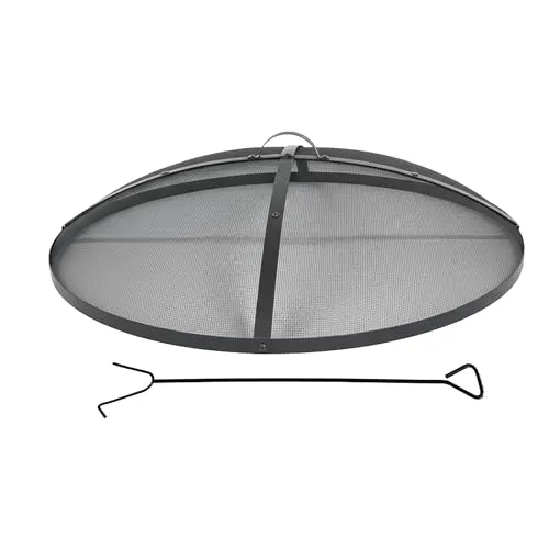 Funkenschutz Feuerschale mit Funkenhaube und Schürhaken