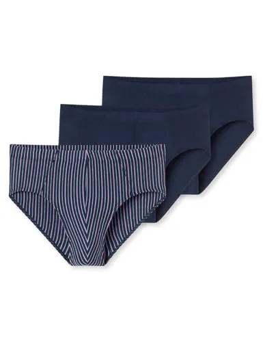 Schiesser Herren 3 Pack Unterwäsche Slips - Herren-Slips aus 95% Bio-Baumwolle mit softem, tonalem Komfortbund für höchsten Tragekomfort und Bequemlichkeit.