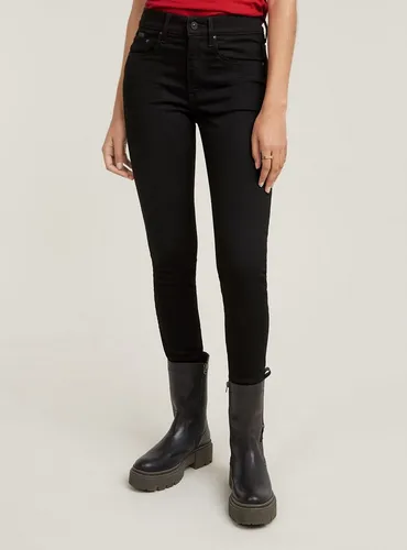 G-Star 3301 Skinny Jeans für Damen - Schwarz (23/30) - Lässige Jeans mit mittlerer Leibhöhe und schmaler Passform, hergestellt aus nachhaltiger recycelter Baumwolle für hohen Tragekomfort und Elastizität.