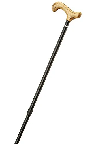 Gastrock Gehstock Teleskopstock Vario-Derby, mit Gummipuffer - Schwarz