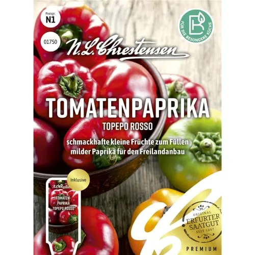 Tomatenpaprika Topepo rosso, schmackhafte kleine Früchte zum Füllen, Samen