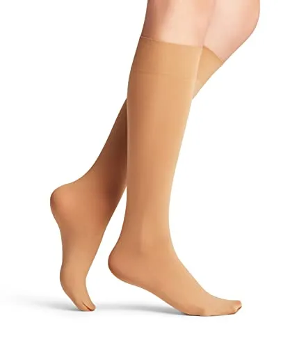 FALKE Damen Kniestrümpfe Seidenglatt 40 DEN W Kh halb-blickdicht einfarbig 1 Paar, Hautfarben Powder 4169, 35-38