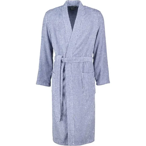 Cawö Home Bademantel Herren Kimono Streifen 3834 navy-weiß - 16 XL - Bademantel für Herren in maritime Längsstreifen-Optik, aus hochwertiger Frottier-Qualität, pflegeleicht und trocknergeeignet, aus reiner Baumwolle, Made in Germany.