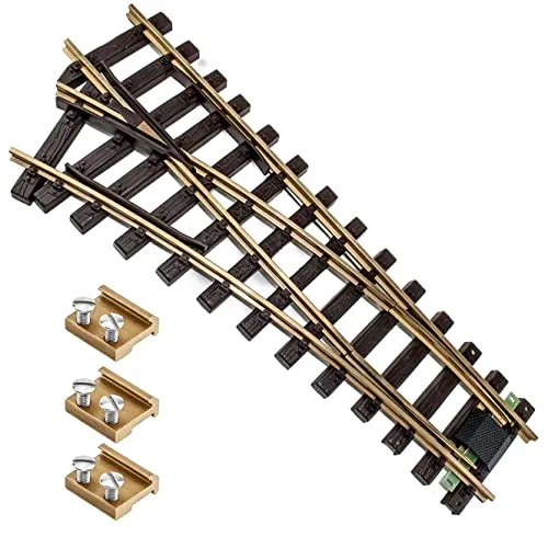ML-Train Weiche Messing R90 cm mit 3X Verbinder für Spur-G (Links)