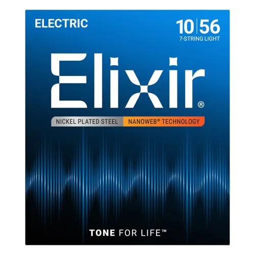Saiten E-Gitarre Elixir Nanoweb 7-String Light .010-052 Gitarrensaiten E- Gitarr
