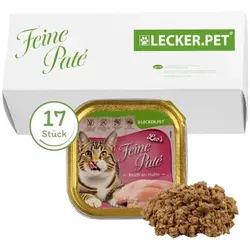 g Lecker.Pet® Leo's Feine Paté Reich an Huhn Katzenfutter Nassfutter Vollnahrung 17 x 100
