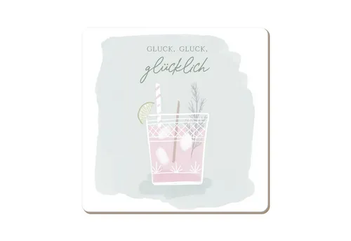 Grafik Werkstatt Getränkeuntersetzer Korkuntersetzer Gluck, Gluck, glücklich, 1-tlg.