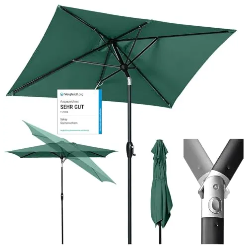 Sekey Aluminium Sonnenschirm 210 × 140 cm in grün von Sekey