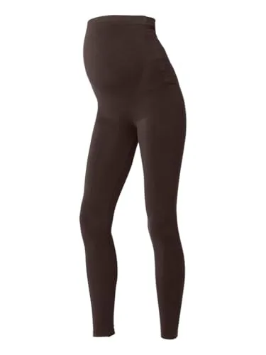 Mamalicious Leggings MLTIA JEANNE - Hochwertige Stoffhose für Schwangere - Stoffhosen in L/XL, mit bequemer High Waist und 7/8-Länge. Ideal für schwangere Frauen, pflegeleicht und stylisch in dunklem Braun.