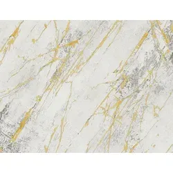 Vliestapete Marmor Weiß Gold - 1,005.00 x 53.00 cm