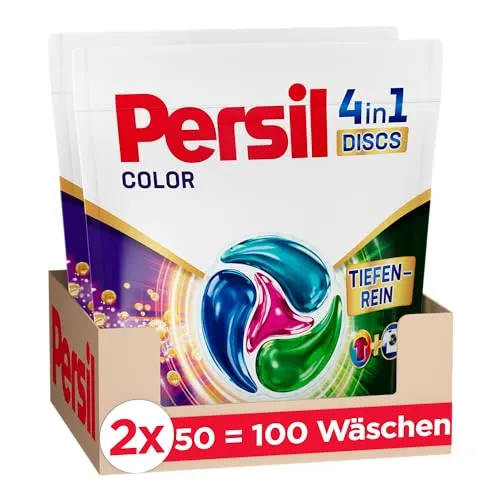 Persil Color 4in1 DISCS (100 Waschladungen), Waschmittel mit Tiefenrein Technologie, Colorwaschmittel für reine Wäsche und hygienische Frische für die Maschine