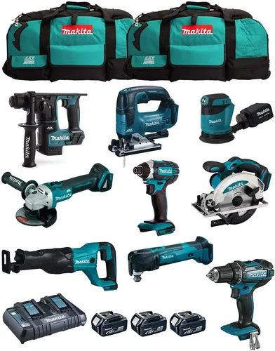 MAKITA Kit MK901 (DDF482 + DHR171 + DGA504 + DTD152 + DJV182 + DSS610 + DJR186 + DBO180 + DTM51 + 3x5,0 Ah + DC18RD + 2xLXT600)