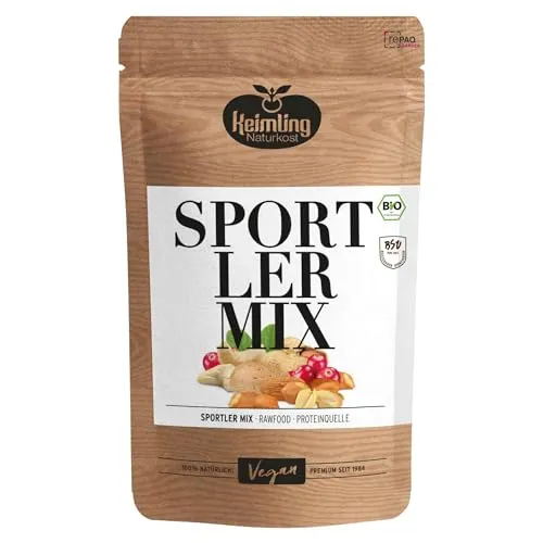 Keimling Mix „Sportler“ – 200 g – Bio-Nuss-Frucht-Mix mit Cranberries – mit natürlichem Protein & Magnesium – vegan, roh & ohne Zuckerzusatz – ideal als Snack & Müsli-Topping