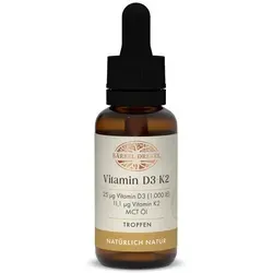 Vitamin D3 1.000 IE + K2 in MCT-Öl - Nahrungsergänzungsmittel mit optimal dosiertem Vitamin D3 und K2 für ein starkes Immunsystem und gesunde Knochen. Praktische Pipette für die einfache Einnahme unterwegs.
