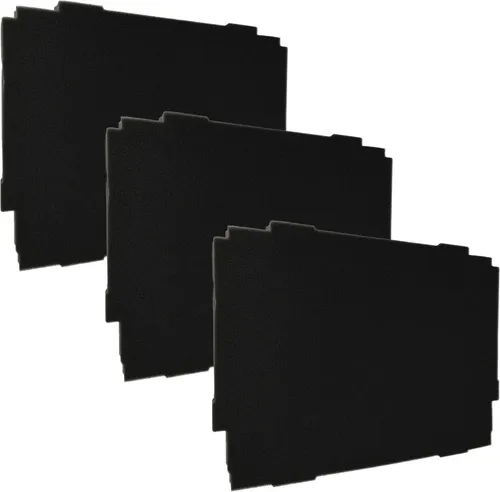 vhbw 3x Schaumstoffeinlage kompatibel mit Hitachi Hit Case I-IV Werkzeugkoffer - Individuell Anpassbar, Schaumstoff Schwarz