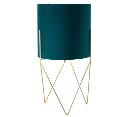 Dekorative Stehleuchte mit Stoffschirm in gold von Brilliant