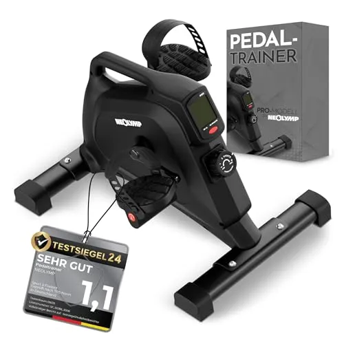 NEOLYMP Pedaltrainer für Zuhause – gelenkschonender Beintrainer im Sitzen mit Display und 8 Widerstandsstufen - Der NEOLYMP Pedaltrainer überzeugt durch sein Anti-Rutsch-System und ist ideal für ruhige Beinbewegungen im Sitzen. Perfekt für Senioren und Einsteiger, bietet er ein leises Training mit individuellem Widerstand und einem übersichtlichen Display.