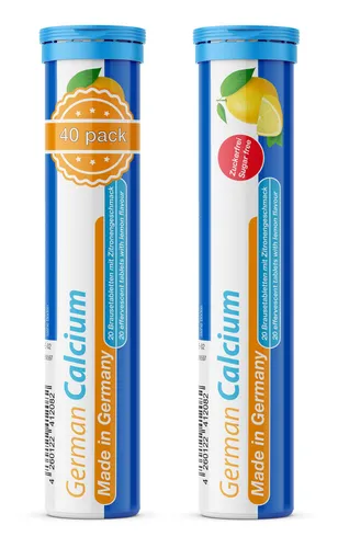 German Calcium Brausetabletten 2x20 Stk. Zitronen Geschmack von T & D