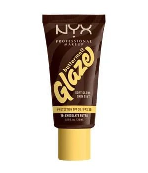 NYX Professional Makeup Buttermelt Glaze Soft Glow Skin Tint SPF 30 Flüssige Foundation 30 ml Nr. 10 - Chocolate Butta