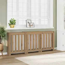 vidaXL Heizkörperverkleidung Modernes Latten-Design - Elektroheizkörper mit langlebigem Holzwerkstoff, pflegeleicht und stilvoll; bietet zusätzlichen Platz für Dekoration in deinem Wohnzimmer.