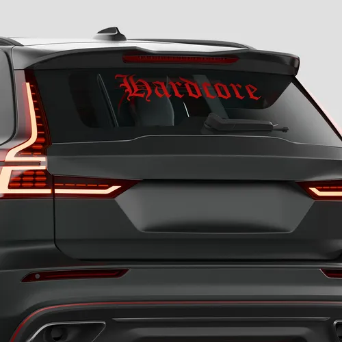 Frontscheibenaufkleber Hardcore Sticker Tuning Auto Decal FS141 Karminrot