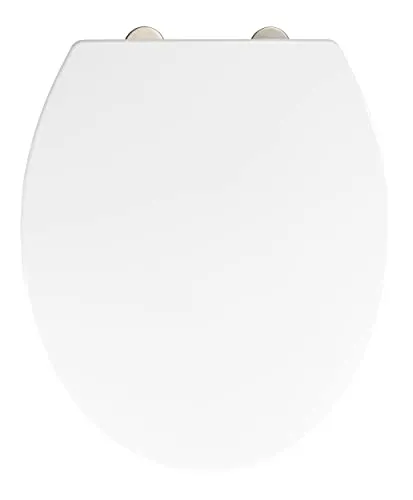 WENKO WC-Sitz Birori mit Absenkautomatik - Hochwertiger Toilettensitz aus antibakteriellem Duroplast mit Easy-Close Absenkautomatik für leises Schließen und Fix-Clip Hygiene-Befestigung für einfache Reinigung.