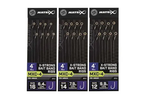 Matrix MXC-4 X-Strong Bait Band Rigs 10cm - Gr. 12 / 0,23mm