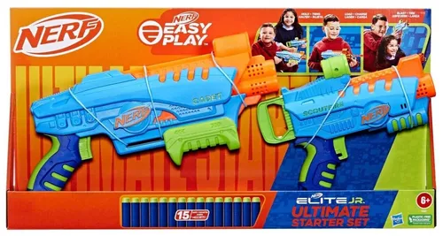 NERF ELITE JR. Ultimate Starter Set von Hasbro - Das perfekte Set für NERF-Fans! Enthält alles, was für spannende Wettkämpfe nötig ist. Ideal für actionreiche Spiele im Freien.