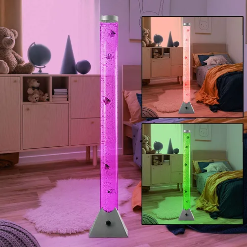 LED RGB Wassersäule Stehlampe mit 10 Deko-Fischen von ETC Shop