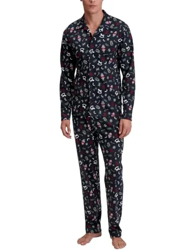 CALIDA Family & Friends Herren Pyjama – durchgeknöpft aus Bio-Baumwolle - Komfortabler Herren Pyjama aus 100% weicher Bio-Baumwolle, durchgeknöpft mit Hemdkragen und Brusttasche, für gemütliche Nächte in warmer Qualität.