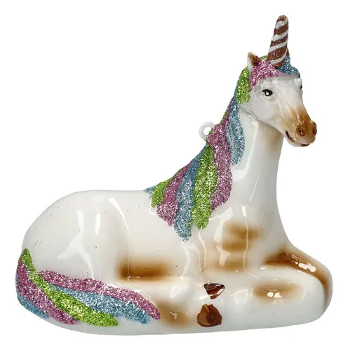 Figuren Shop GmbH Christbaumschmuck Weihnachtskugel - Einhorn - Fantasy Christbaumkugel Weihnachtsdeko (1-tlg)