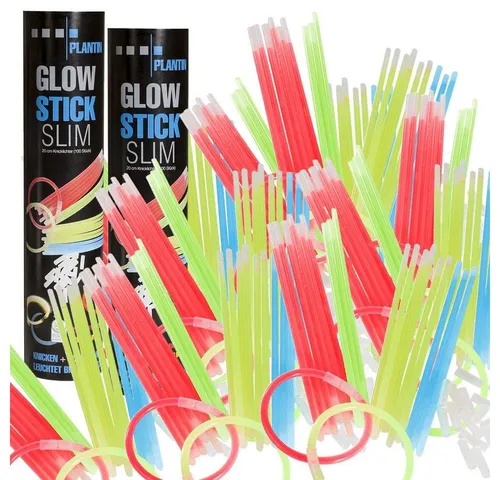 PLANTIN Knicklicht Glow Stick Slim, 20 cm, 200 Stück, inkl. Verbindungsstücke, Leuchtstäbe