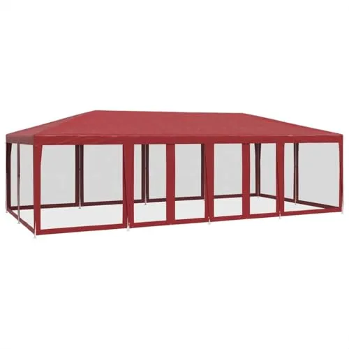 vidaXL Partyzelt Rot 8x4 m mit 12 Mesh-Seitenteilen in rot von vidaXL