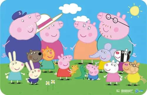 Peppa Wutz Platzsets, Mehrfarbig - Platzsets für Kinder, 43x28 cm groß und mit lustigem Peppa Wutz Design, perfekt für eine fröhliche Tischdekoration.