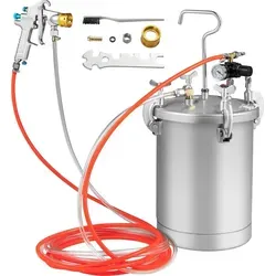 GOPLUS Farbsprühsystem mit 15L Druckbehälter - Effizientes Farbsprühsystem mit 15L Metallbehälter für kontinuierliches Arbeiten. Einstellbare Sprühbreite und Durchfluss sorgen für präzise Ergebnisse bei verschiedenen Anwendungen.