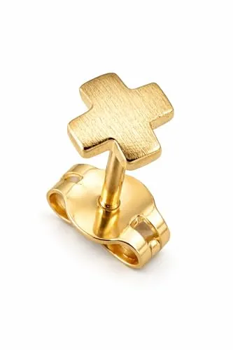 Produktbild Herrenohrring Gold 585 Kreuz Ohrstecker Stecker für Herren 14 Karat