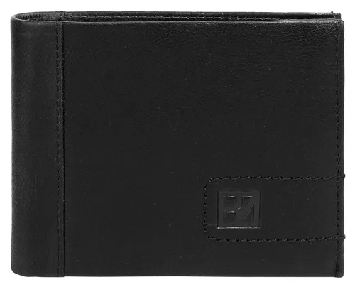 BODENSCHATZ Geldbörse im Querformat aus Echt Leder für Herren